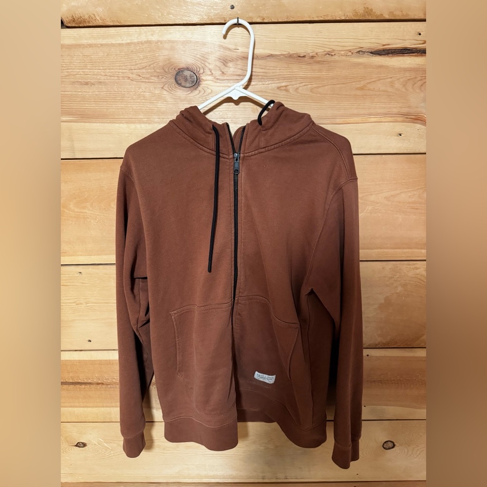 Smith And Rogue Redish-Brown Zip Up Hoodie